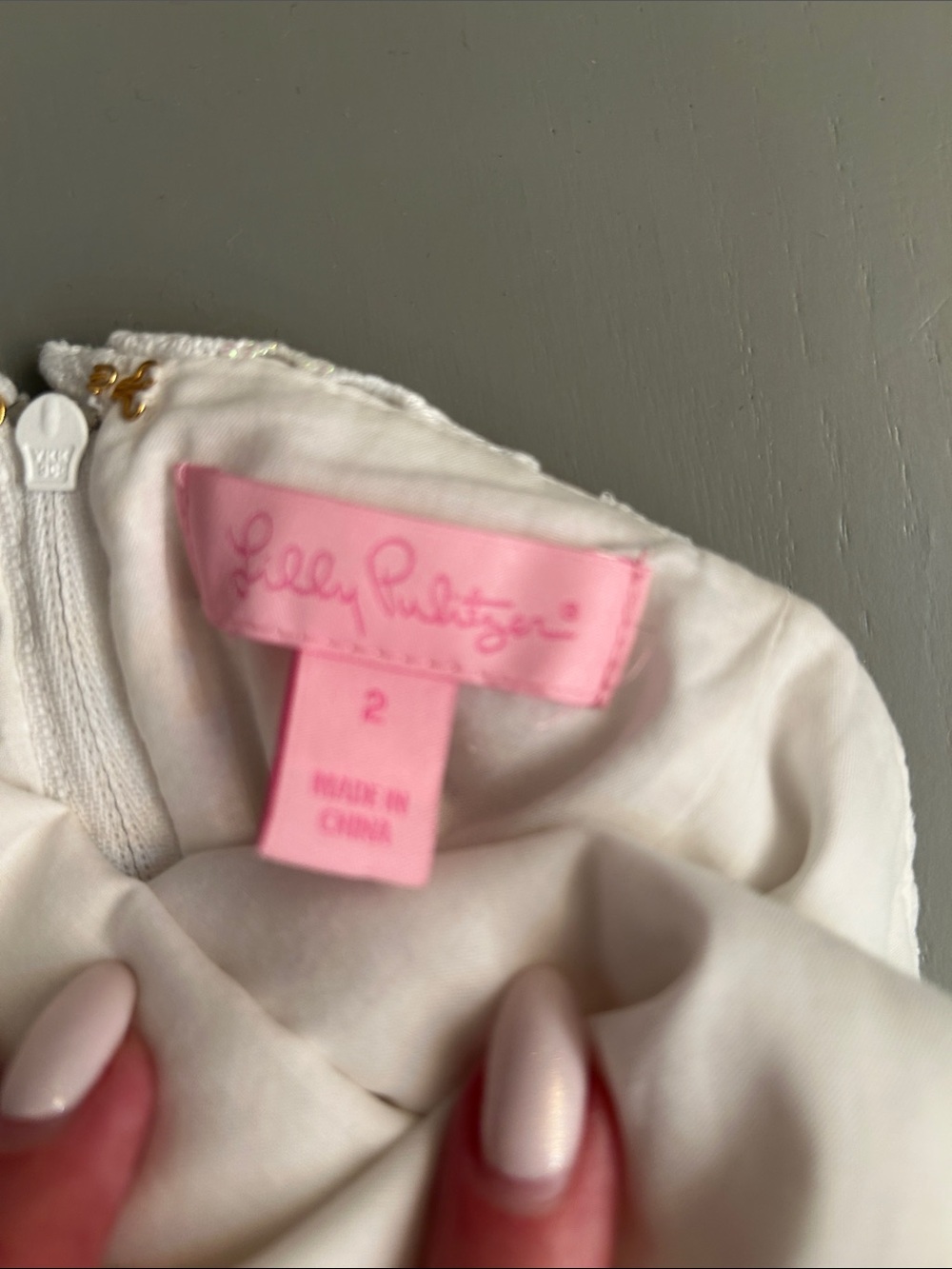 Lilly Pulitzer White Floral Lace Spaghetti Strap Mini Dress - Picture 3 of 3